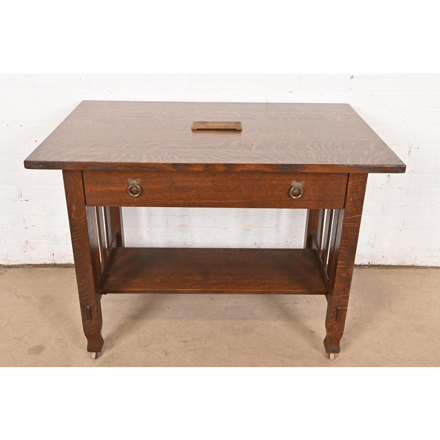 Silver Crest Arts & Crafts Bronze Pen Tray For Sale - Image 10 of 11