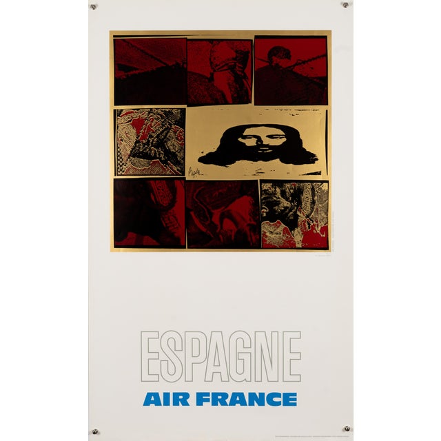 Air France Travel Poster by Raymond Pagès, Spain, 1971 For Sale - Image 9 of 9
