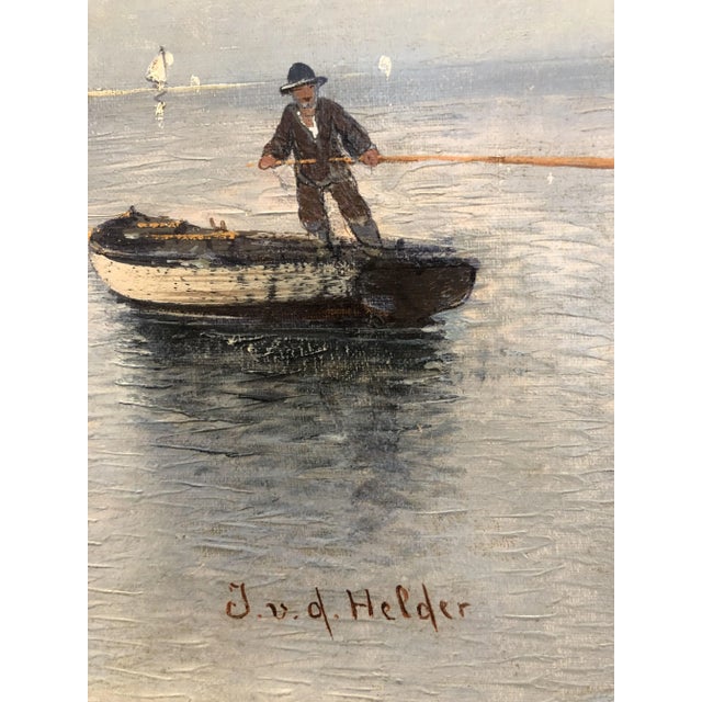 Jan Van De Helder, Petit Port Animé, Oil on Canvas, 20th Century For Sale - Image 3 of 11