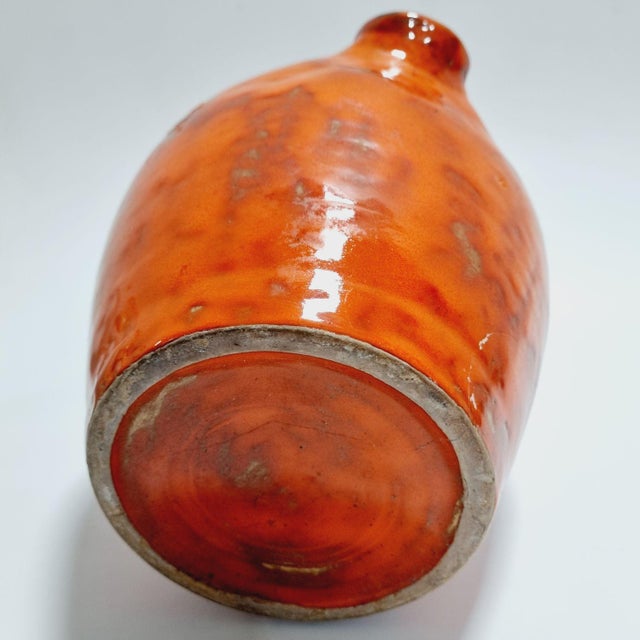 Vintage Orange Glazed Ceramic Face Jug, 1960s For Sale - Image 12 of 15