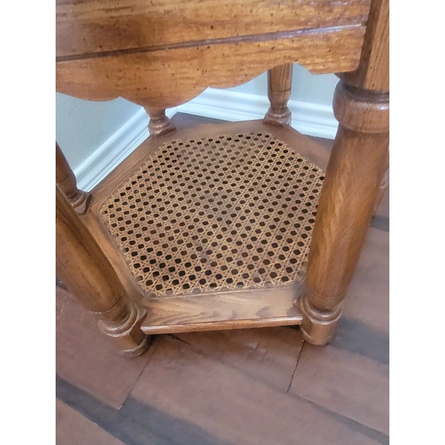 Mid 20th Century Vintage Two Tier Tables With Cane - a Pair For Sale In Dallas - Image 6 of 12