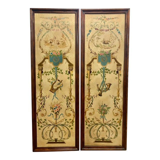 Theodore Alexander Decorated Wall Panel a Pair . For Sale