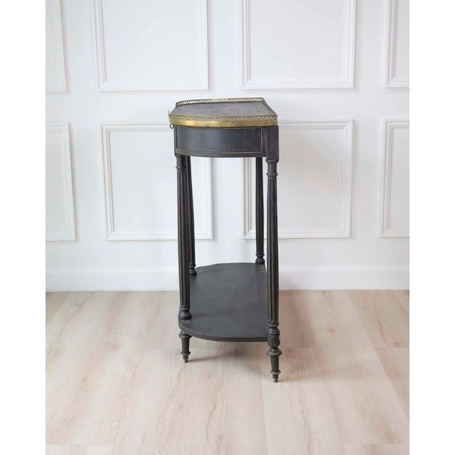 Mid-19th Century Swedish Ebonized Console Table with Brass Gallery and Slate Top For Sale In Atlanta - Image 6 of 8