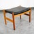 1960s Mid Century Modern Ottoman Stool Swivel Black Solid Oak Wood Tufted Spottrup MCM For Sale - Image 5 of 12