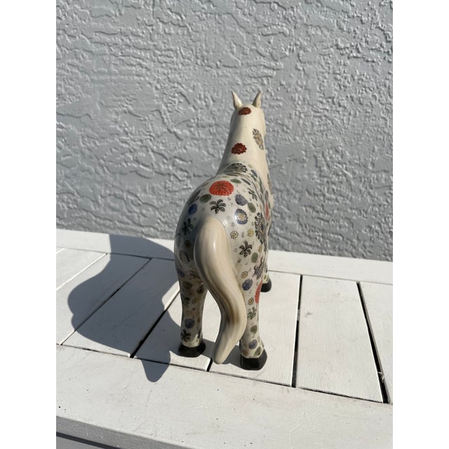 Add a touch of charm and global character with this vintage Chinese porcelain horse figurine, beautifully adorned with...