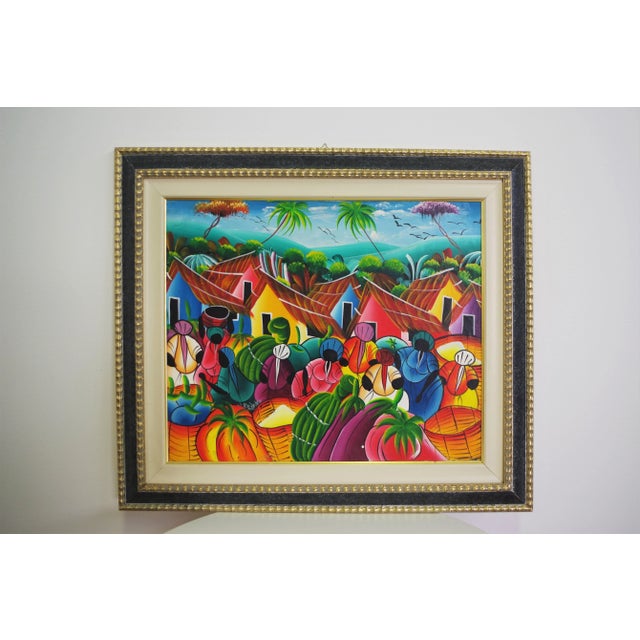 Caribbean Framed Painting, 2000s For Sale - Image 4 of 8