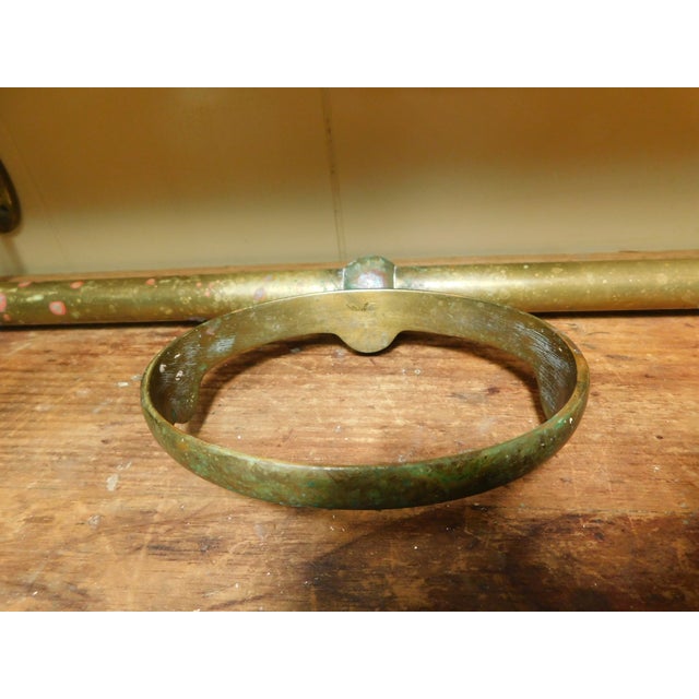 Gemstone Antique Opal Glass Bathroom Shelf With Brass Cups and Soap Dish For Sale - Image 7 of 18