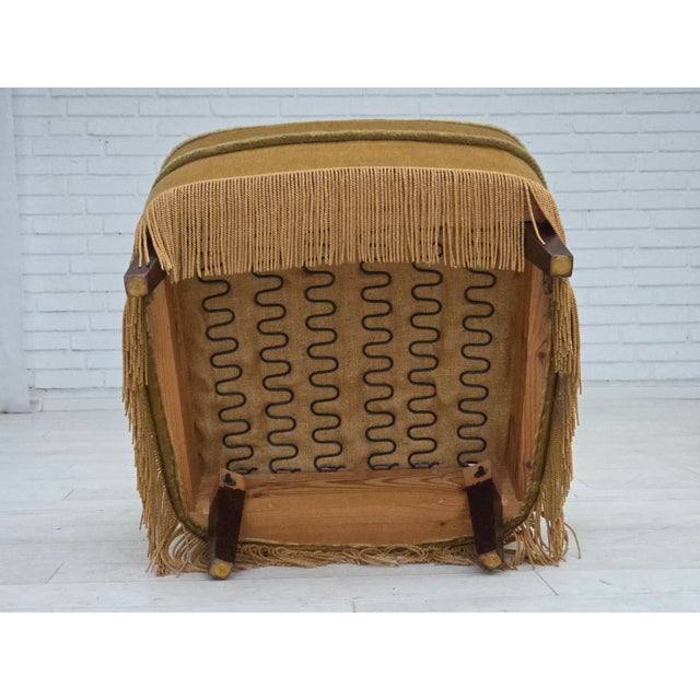 Danish Armchair in Light Green Furniture Velour, 1970s For Sale - Image 10 of 17
