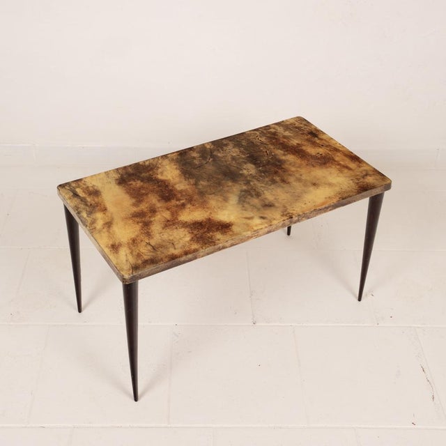 Low Rectangular Model 825 Coffee Table in Parchment by Aldo Tura, 1950 For Sale - Image 9 of 18