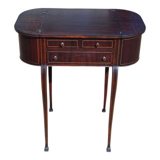 Vintage Federal Style Astragal End Work Sewing Table For Sale