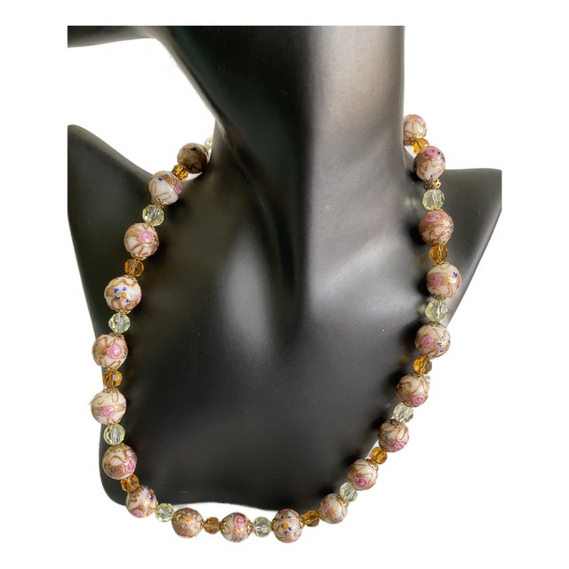 . “Vintage Murano Venetian Wedding Cake (Fiorato) Glass Bead Necklace, Circa 1950s–1960s.” For Sale