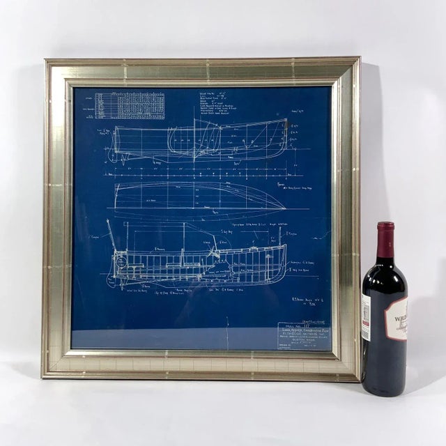 Traditional Charming Original Blueprint for Yacht Tender Onboard Yacht Rima For Sale - Image 3 of 9