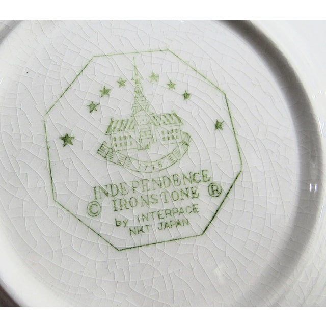 Dark Green Independence Ironstone From Japan 8 Plates 1776 For Sale - Image 8 of 10