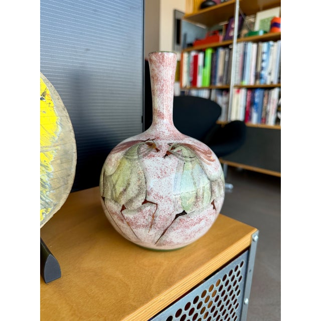 Authentic Signed Polia Pillin Mid-Century Modern Studio Art Pottery Horse Bottle Vase For Sale - Image 9 of 13