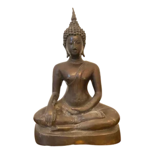 Vintage Sukhothai Bronze Buddha From Thailand
