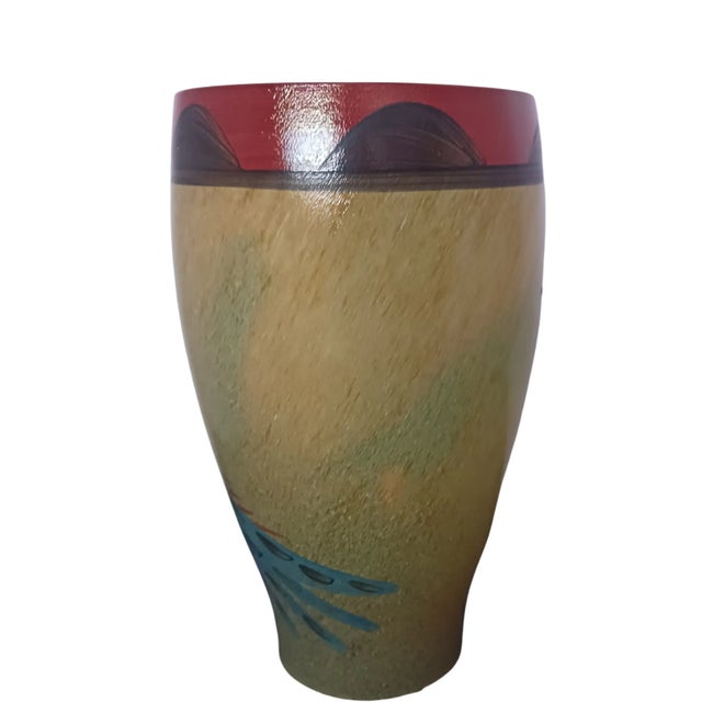 1990s 1990s Kosta Boda Ulrica Hydman-Vallien Nevada Series Hand Painted Vase, Signed For Sale - Image 5 of 11