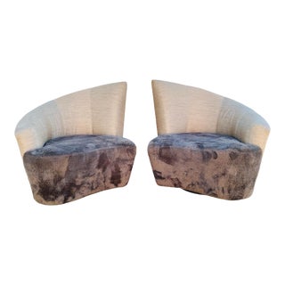 1980s Postmodern Vladimir Kagan Bilbao Swivel Chairs for Weiman Preview Furniture, Set of 2 For Sale