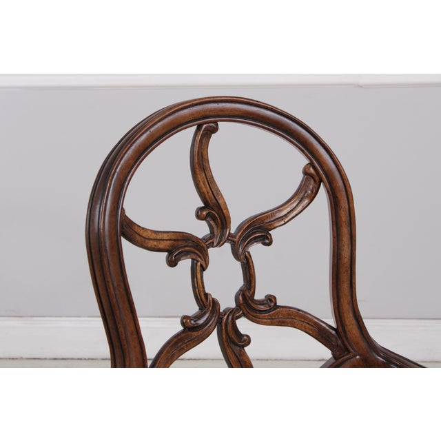 Wood Set of 6 Henredon Pierced Back Dining Room Chairs For Sale - Image 7 of 18