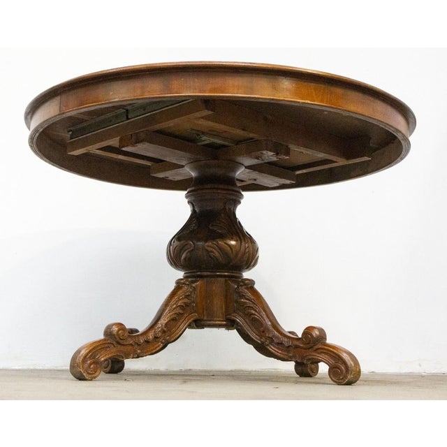 Dutch Style Round Extendable Dining Table For Sale - Image 13 of 15