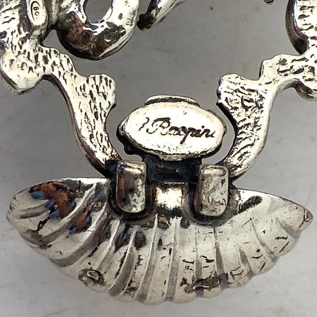 Silver Small Vintage Italian Giovanni Raspini .800 Silver Church Wall Font For Sale - Image 8 of 9