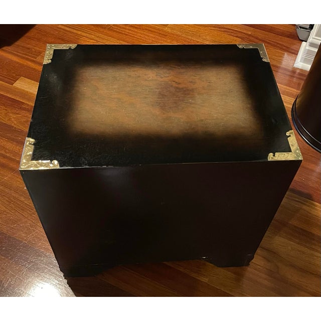 1980s Korean Tansu Style Chest Cabinet Chinoiserie Campaign Asian For Sale - Image 10 of 12