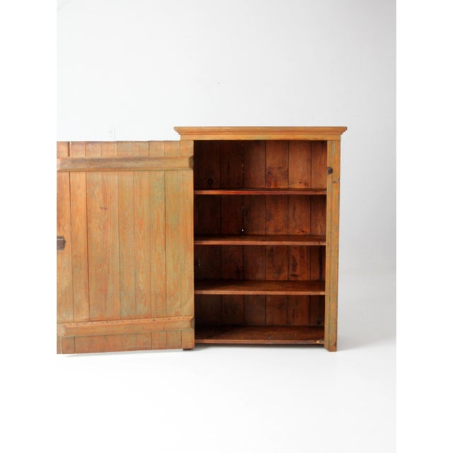 Late 19th Century Antique Beadboard Country Cupboard Cabinet For Sale - Image 5 of 18