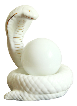 Ceramic and Murano Glass Snake Lamp from Avorin, Italy, 1970s