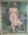 Figurative Early 20th Century Huge Standing Nude Signed Oil Painting For Sale - Image 3 of 7