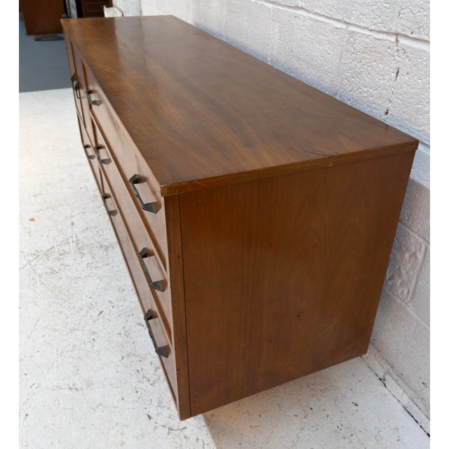 Wood Vintage Mid-Century Modern Walnut Credenza For Sale - Image 7 of 13
