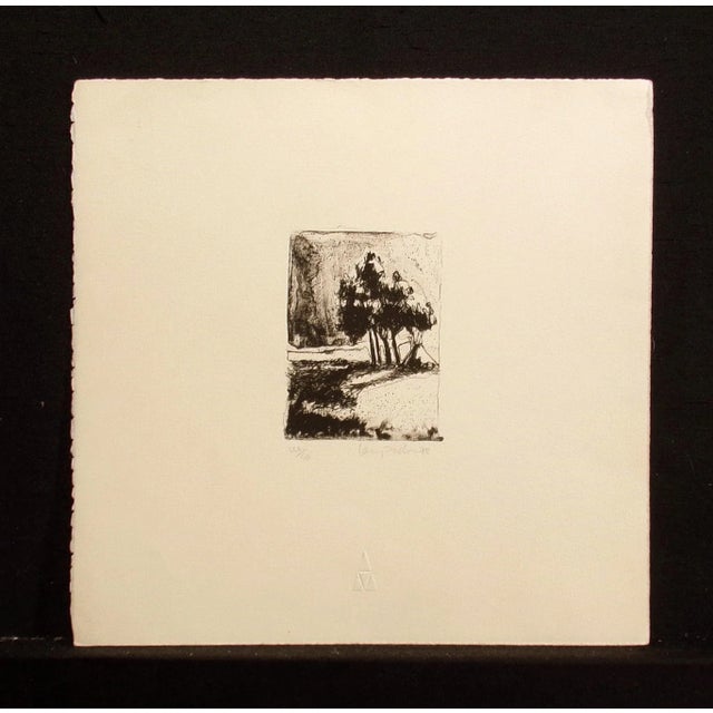 Impressionist Larry Fodor "Trees and Teepee" Original Signed Numbered Lithograph For Sale - Image 3 of 5