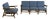 Mid-20th Century Tropical or Coastal Style Rattan 3 Piece Sofa and Lounge Chair by Calif Asia, a Set For Sale
