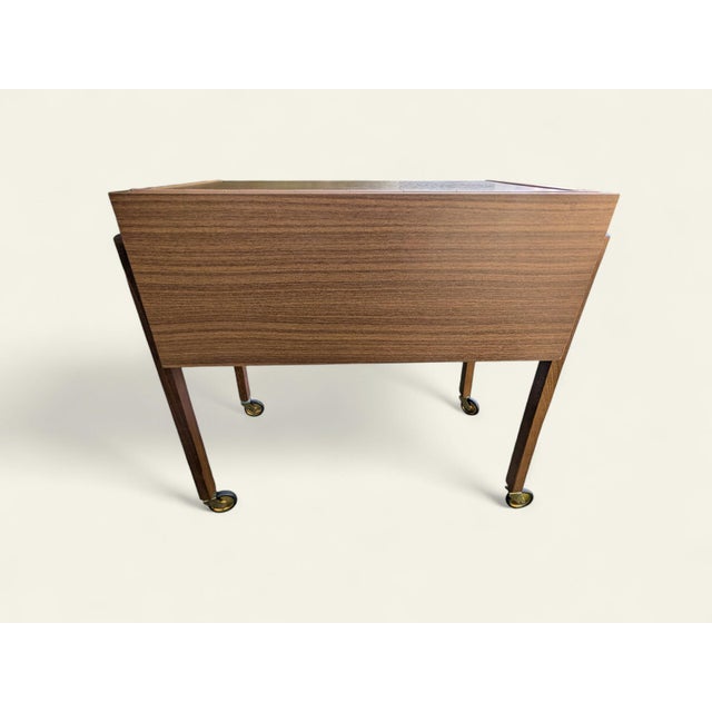 1970s Vintage Rolling Sewing Cabinet, 1970s For Sale - Image 5 of 11