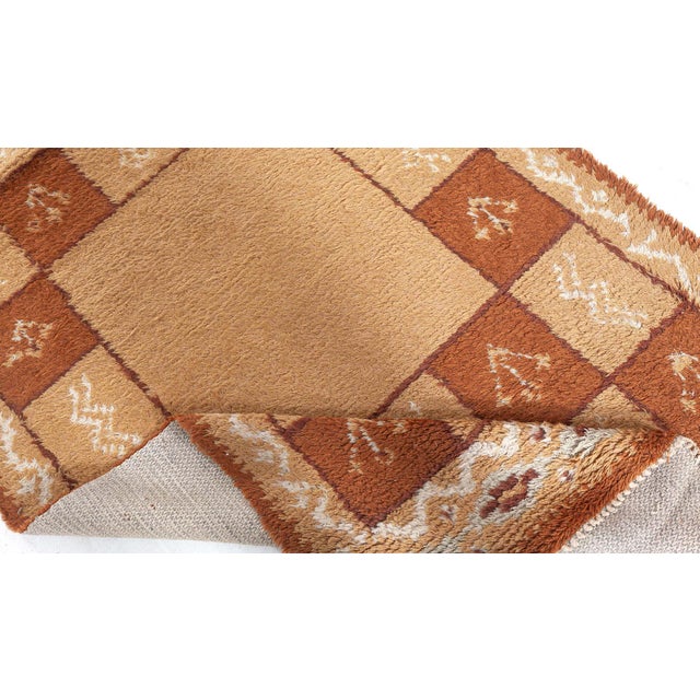 Mid 20th Century Doris Leslie Blau Vintage Swedish Pile Rug in Geometric Checkerboard Design For Sale - Image 5 of 9
