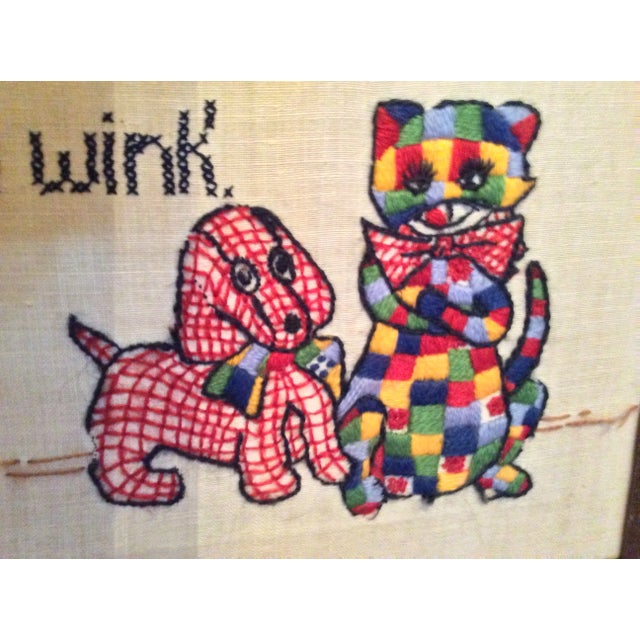 Mid Century Nursery Rhyme Cross Stitch For Sale - Image 9 of 13