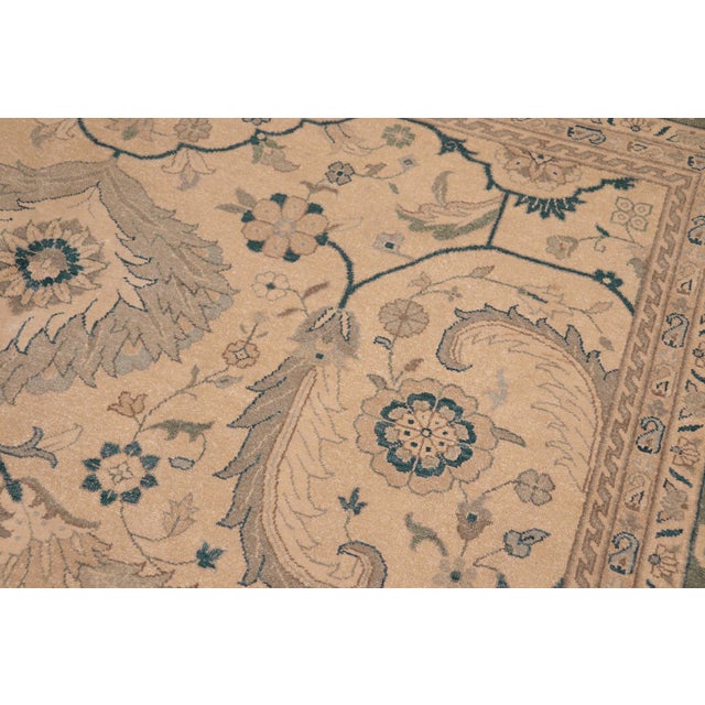 Sun-Faded Beige/Green Wool Rug - 8'2'' X 9'10'' For Sale In New York - Image 6 of 10