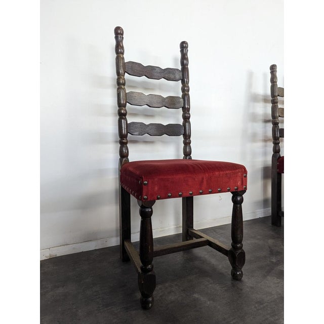 Vintage Spanish Chairs in Wood, Set of 8 For Sale - Image 4 of 9