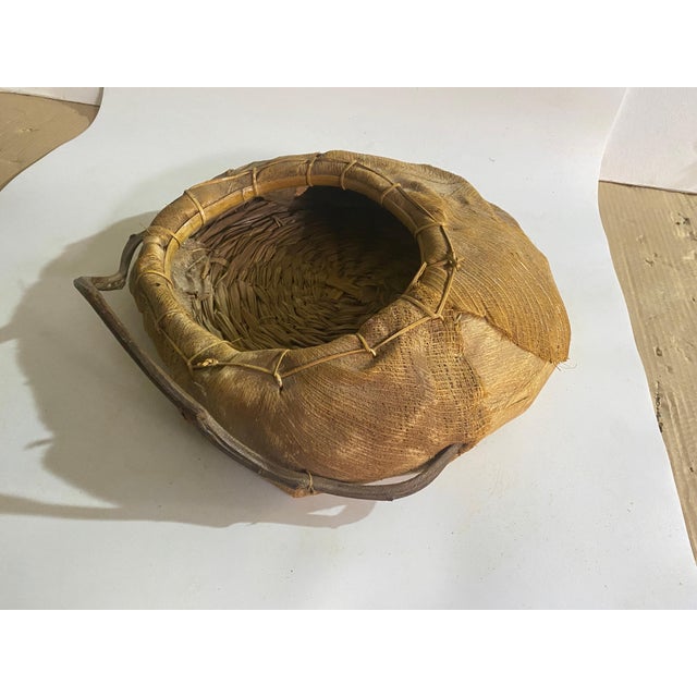 Large Italian Rattan and Wood Basket Bowl Centerpiece, 1970s For Sale - Image 10 of 16