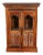 Solid Reclaimed Hand Carved Teak & Glass Cabinet, 2 Doors For Sale