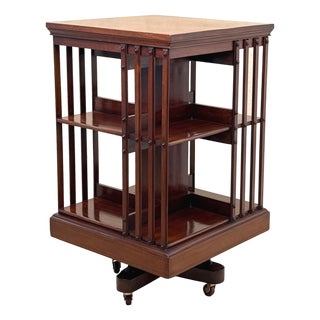 Antique Mahogany Revolving Bookcase, 1890 For Sale