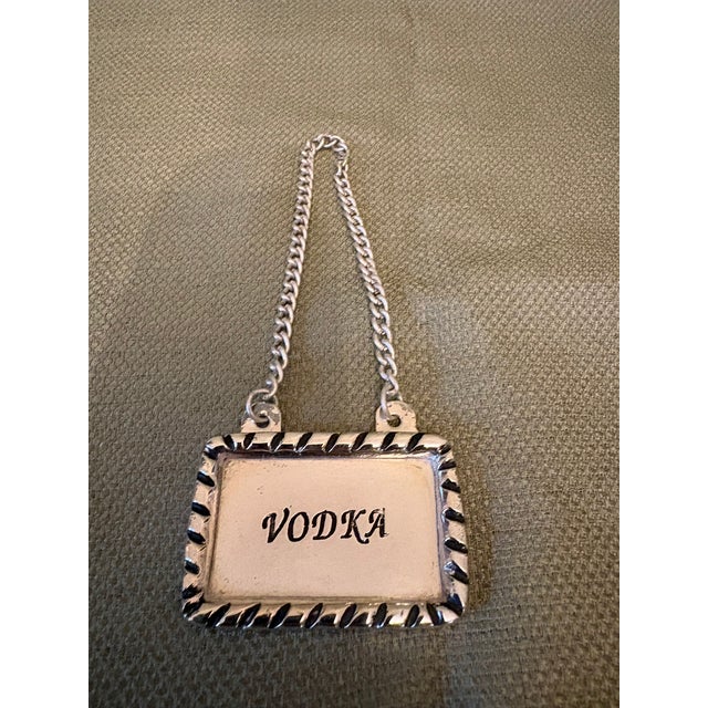 Chrome Vodka Decanter Label, 20th Century