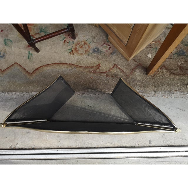 Gilt Trifold Fireplace Screen Guard, 1970s For Sale - Image 4 of 8
