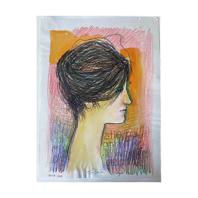 Leo Guide, Portraits, 1970s, Original Drawing For Sale