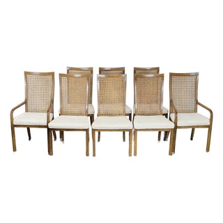 Set of Eight Vintage Drexel Heritage Dining Chairs For Sale