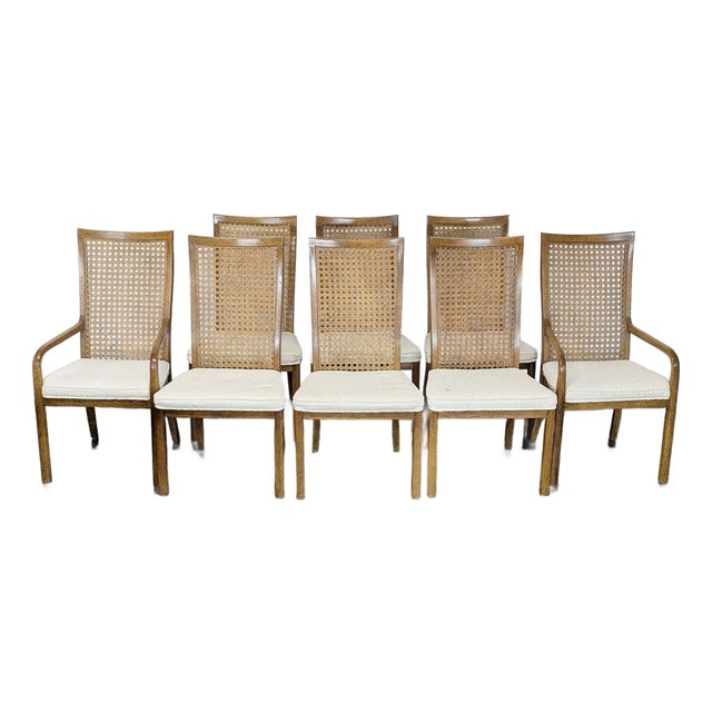 Set of Eight Vintage Drexel Heritage Dining Chairs For Sale