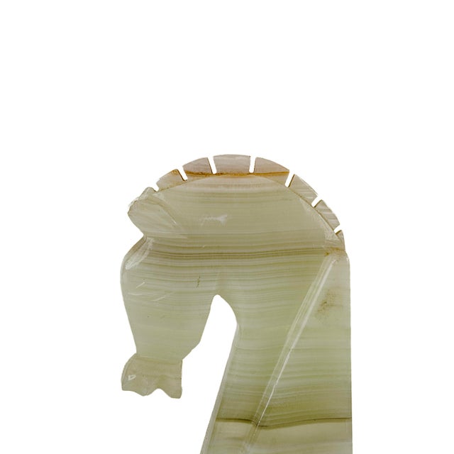 Vintage Mid-Century Modern Hand Carved Green Onyx Horse Head Bookends For Sale In Tulsa - Image 6 of 9