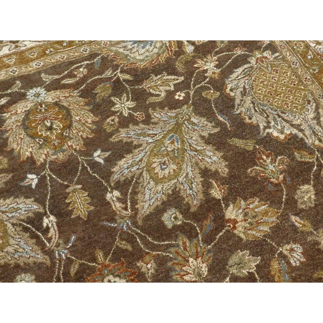 Brown Hand Knotted Indo Oushak Rug. 8'x 9'7" For Sale - Image 8 of 18