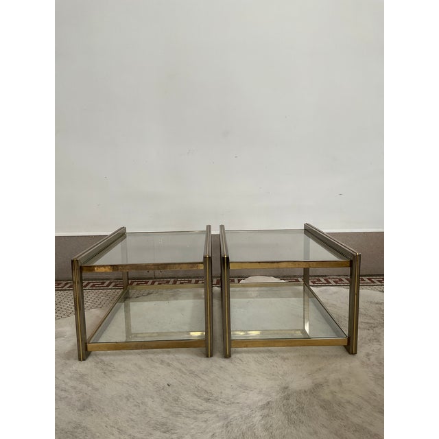 Metal Late 20th Century Pair of Glass Top Coffee Tables For Sale - Image 7 of 15