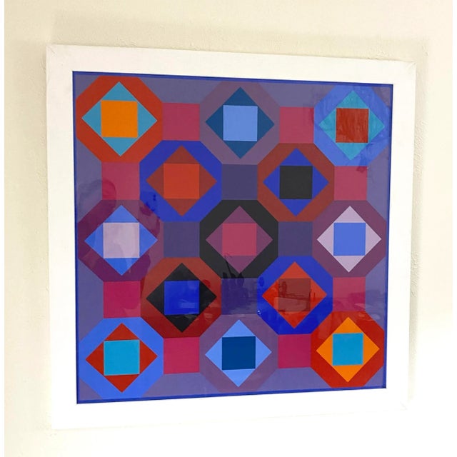Original Victor Vasarely "Oc-Ta" Op Art Screenprint, Framed. Original Original Victor Vasarely Lahumiere Edition Framed...
