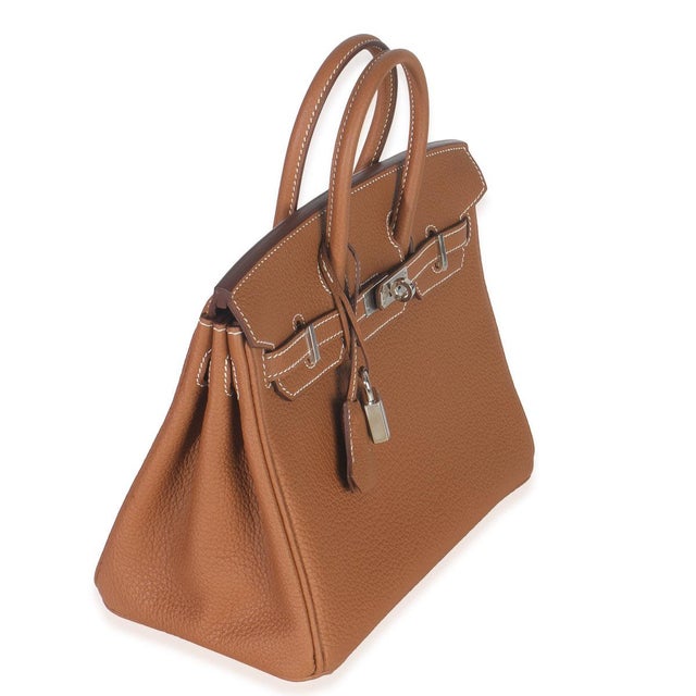 Gold Togo Birkin 25 PHW For Sale - Image 4 of 10