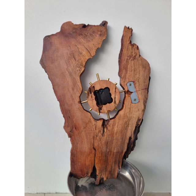 Meteor Through Time – One-of-a-Kind Handcrafted Driftwood Wall Clock Sculpture For Sale - Image 14 of 18